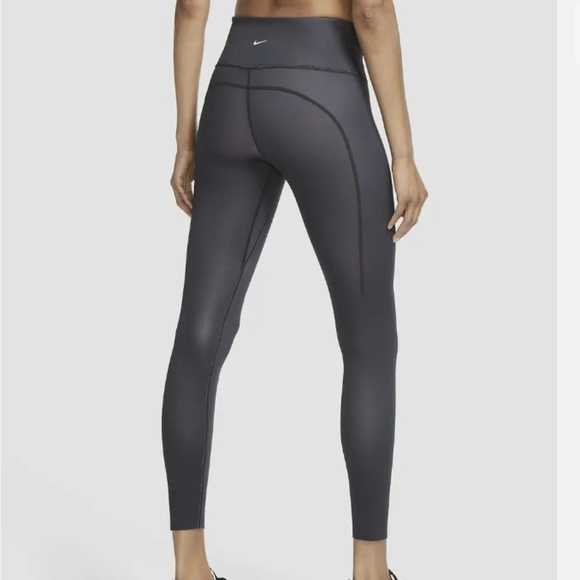 Nike Reversible Baby Blue Buter Yellow Leggings Athleasure Running Athletic Sz L - Picture 7 of 14